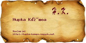 Hupka Kámea névjegykártya